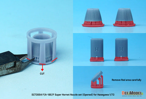 DEFモデル DZ72004 1/72 F/A-18E/F/G スーパーホーネット用排気ノズル オープン(ハセガワ用)