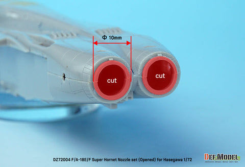 DEFモデル DZ72004 1/72 F/A-18E/F/G スーパーホーネット用排気ノズル オープン(ハセガワ用)
