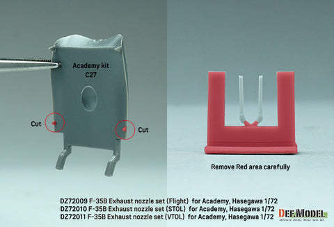 DEFモデル DZ72009 1/72 1/72 F-35B ライトニングII 排気ノズル 飛行状態 (アカデミー/ ハセガワ用)