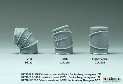 DEFモデル DZ72009 1/72 1/72 F-35B ライトニングII 排気ノズル 飛行状態 (アカデミー/ ハセガワ用)