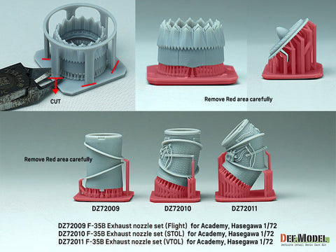 DEFモデル DZ72009 1/72 1/72 F-35B ライトニングII 排気ノズル 飛行状態 (アカデミー/ ハセガワ用)