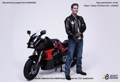 DEFモデル JD12001 1/12 GPZ900R Ninja デカールセット - ムービーコレクション No.4 (アオシマ用)