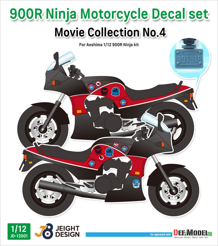 DEFモデル JD12001 1/12 GPZ900R Ninja デカールセット - ムービー