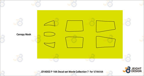 DEFモデル JD14002 1/144 F-14A トムキャット デカールセット- ムービーコレクション No.7(レベル/エース / アカデミー用)