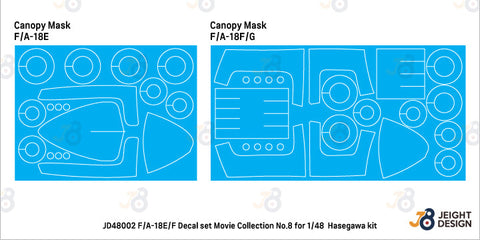 DEFモデル JD48002 1/48 F/A-18E/F スーパーホーネット デカールセット - ムービーコレクション No.8 (ハセガワ用)