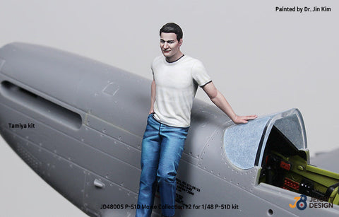 DEFモデル JD48005 1/48 P-51D マスタング デカールセット ムービーコレクション No.12 フィギュア付き (タミヤ/ 他キット用)