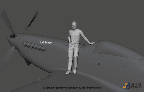 DEFモデル JD48005 1/48 P-51D マスタング デカールセット ムービーコレクション No.12 フィギュア付き (タミヤ/ 他キット用)