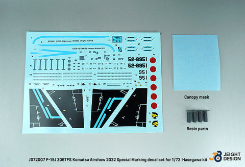 DEFモデル JD72007 1/72 F-15J 306SQ 小松航空祭 2022 - マーベリックスペシャル デカールセット(ハセガワ用)