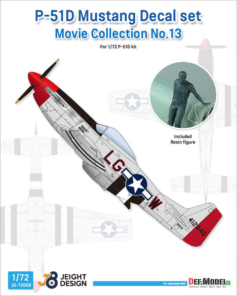 DEFモデル JD72008 1/72 P-51D マスタング デカールセットフィギュア付き ムービーコレクション No.13 - マーベリック (タミヤ/ 他キット)