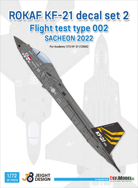 DEFモデル JD72010 1/72 韓国空軍 KF-21 ポラメ 2 - フライトテスト No.002 サチョン2023 (アカデミー用)