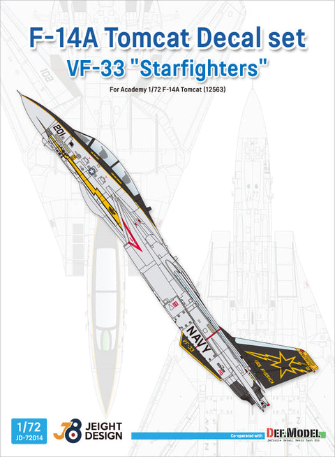 DEFモデル JD72014 1/72 F-14A VF-33 デカールセット(アカデミー用)