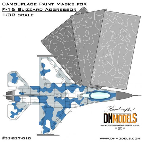 DNモデル 32/827-010 1/32 F-16ブリザードアグレッサー用迷彩塗装マスク(タミヤ用)