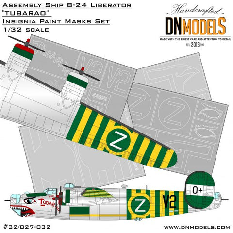 DNモデル 32/827-032 1/32 アッセンブリーシップ B-24 リベレーター「トゥバラオ」記章塗装マスクセット(ホビーボス 83211用)