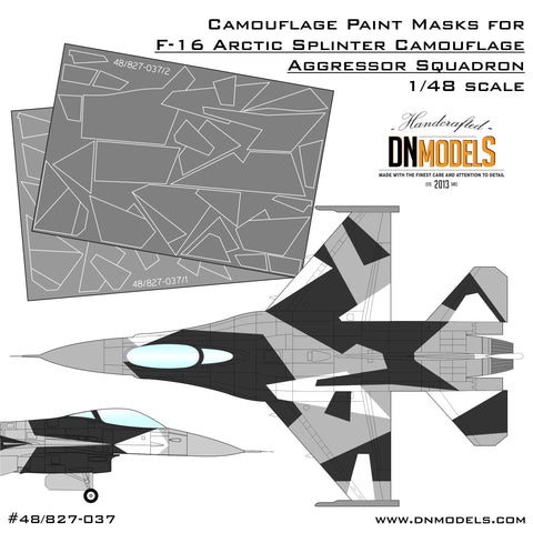 DNモデル 48/827-037 1/48 F-16アークティック・スプリンター・アグレッサー用迷彩塗装マスク(タミヤ用)
