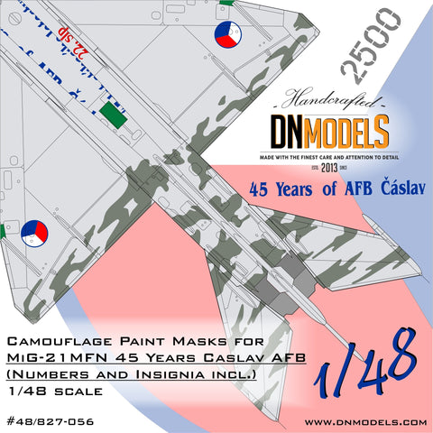 DNモデル 48/827-056 1/48 MiG-21MFN カスラフ空軍基地 チェコ タイガー迷彩塗装マスク(全キット用)