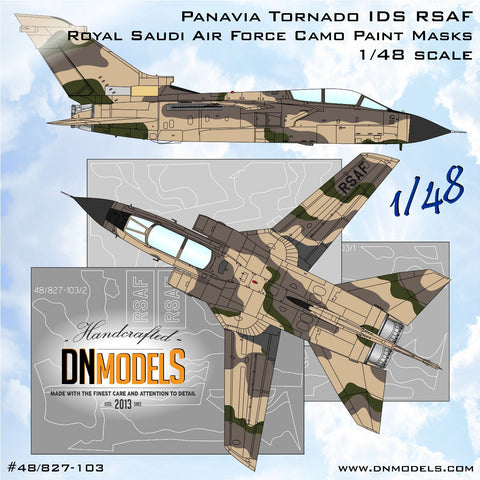 DNモデル 48/827-103 1/48 サウジアラビア空軍トルネード迷彩塗装マスクセット(レベル用)