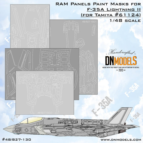 DNモデル 48/827-130 1/48 F-35A ライトニング II RAMパネル"初期型"塗装マスクセット(タミヤ 61124用)
