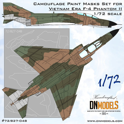 DNモデル 72/827-048 1/72 ベトナム戦争時代のF-4ファントムC/D/E/GとRF-4迷彩塗装マスクセット(ハセガワ,タミヤ,モノグラム,イタレリ,ファインモールド,フジミ,レベル用)