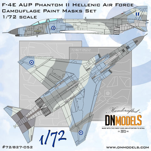 DNモデル 72/827-052 1/72 F-4E AUP ファントムII ギリシャ空軍迷彩塗装マスクセット(全キット用)
