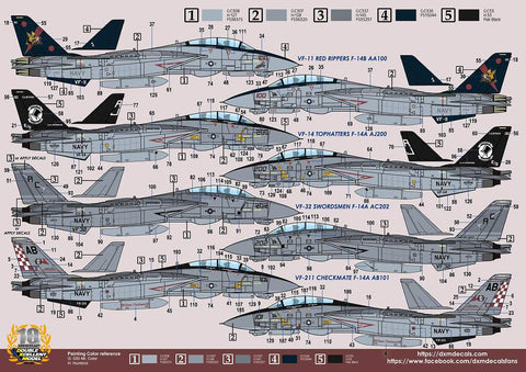 DXM 01-3312 1/32 アメリカ海軍 F-14A/B トムキャット VF-11/VF-14/VF-32/VF-211