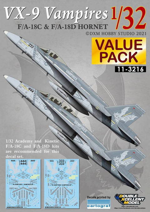 DXM 11-3216 1/32 アメリカ海軍 F/A-18C & F/A-18D ホーネット VX-9 ヴァンパイアーズ