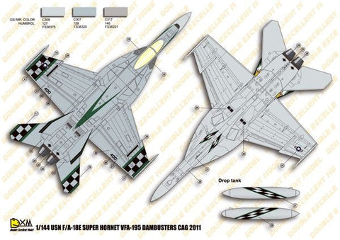 DXM 21-1105 1/144 アメリカ海軍 F/A-18E VFA-195 ダムバスターズ 2011 チィッピーホー