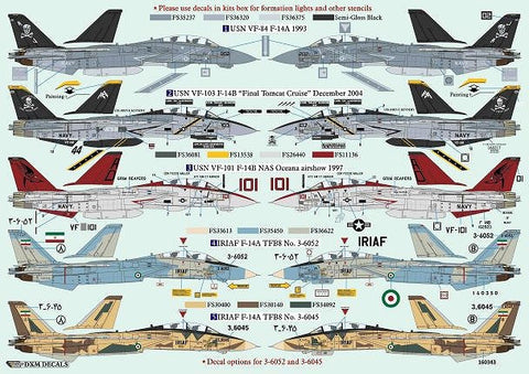 DXM 21-4157 1/48 アメリカ海軍 F-14A/B VF-84/101/103/ & IRIAF コレクション 1