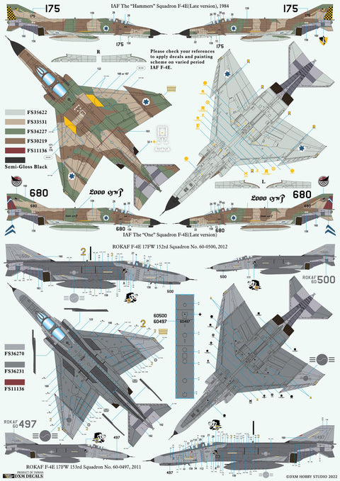 DXM 21-4254 1/48 イスラエル空軍・大韓民国空軍 F-4E ファントム コレクション #1