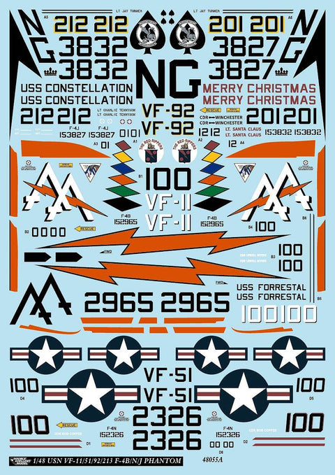 DXM 21-4260 1/48 アメリカ海軍 F-4B/J/N VF-11/51/92/213 ファントム コレクション#3