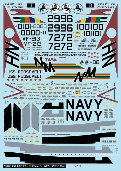 DXM 21-4260 1/48 アメリカ海軍 F-4B/J/N VF-11/51/92/213 ファントム コレクション#3