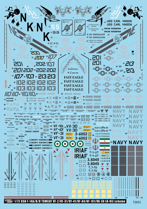 DXM 21-7153 1/72 アメリカ海軍 VF-2/31/41/84/101&イラン空軍 F-14 トムキャット コレクション #4