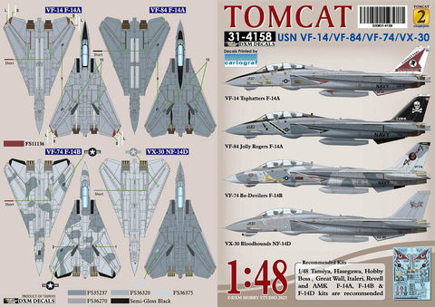 DXM 31-4158 1/48 アメリカ海軍 F-14A/B/D VF-14/74/84/ & VX-30 トムキャット コレクション#2