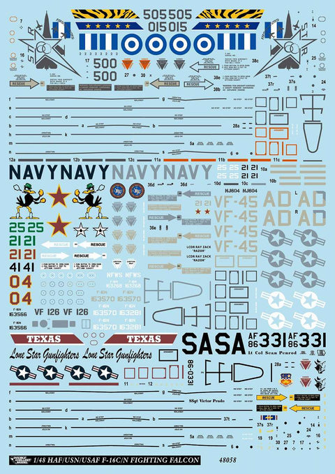 DXM 31-4163 1/48 HAF/アメリカ海軍/空軍 F-16C ファイティング・ファルコン コレクション #2