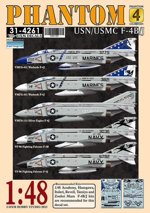 DXM 31-4261 1/48 アメリカ海軍/海兵隊 F-4B/J VMFA-451/115/VF-96 ファントム コレクション #4