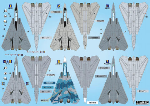 DXM 31-4267 1/48 アメリカ海軍 F-14A/D VF-31/VF-213/NSAWC トムキャット コレクション#3