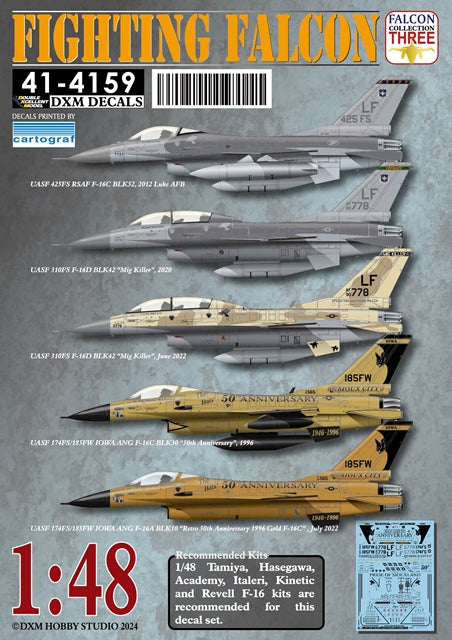 DXM 1/48 41-4159 アメリカ空軍/シンガポール空軍 F-16A/C ファイティングファルコン コレクション#3