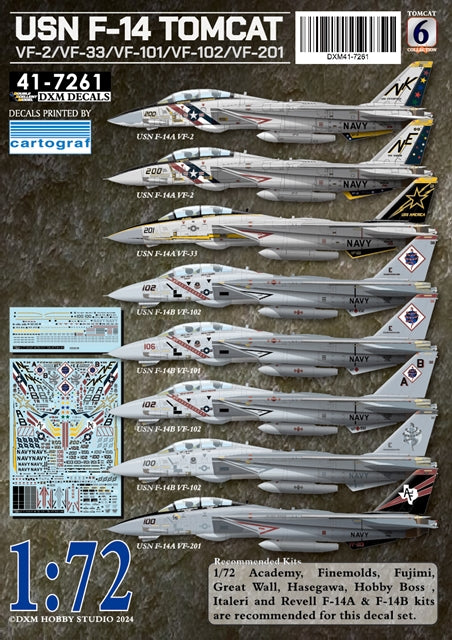 DXM 1/72 41-7261 アメリカ海軍 F-14A VF-2/VF-33/VF-101/VF-102/VF-201 F-14 トムキャットコレクション #6