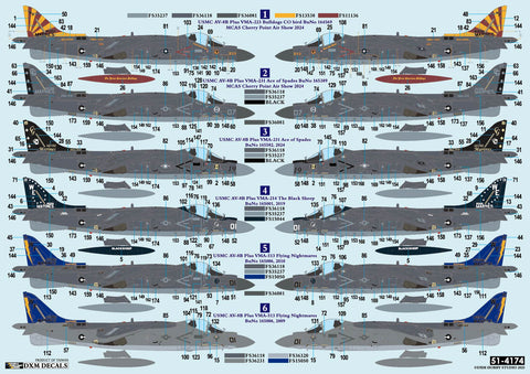 DXM 51-4174 1/48 アメリカ海兵隊 AV-8B プラス ハリアー II VMA-214/223/231/513