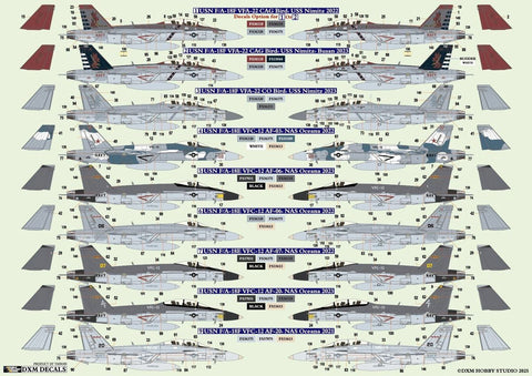 DXM 51-4272 1/48 アメリカ海軍 F/A-18E/F スーパーホーネット VFA-22 & VFC-12(ハセガワ,Meng, レベル用)