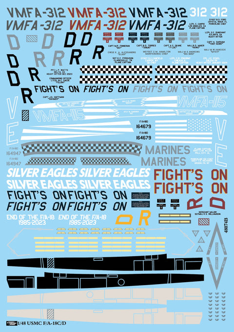 DXM 51-4275 1/48 アメリカ海兵隊 F/A-18C/D ホーネット VMFA-312 チェッカーボーズ (ハセガワ,キネティック,ホビーボス用)