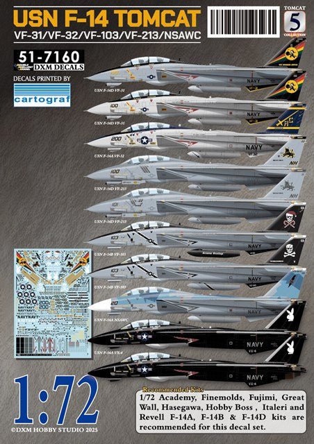 DXM 51-7160 1/72 アメリカ海軍 VF-31/VF-32/VF-103/VF-213/NSAWC F-14 トムキャットコレクション #5