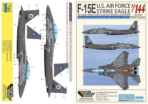 DXM 81-1111 1/144 アメリカ空軍 F-15E ストライクイーグル 第4戦闘航空団 75周年記念