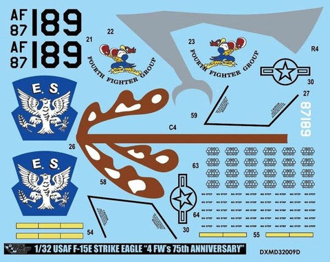 DXM 91-3407 1/32 アメリカ空軍 マクドネル・ダグラス F-15E ストライクイーグル 第4戦闘航空団 75周年記念塗装