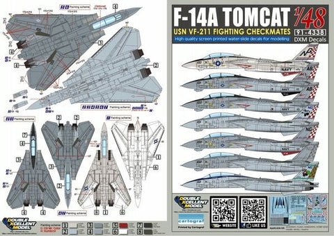 DXM 91-4338 1/48 アメリカ海軍 F-14A トムキャット VF-211 チェックメイツ
