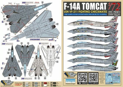 DXM 91-7231 1/72 アメリカ海軍 F-14A トムキャット VF-211 チェックメイツ