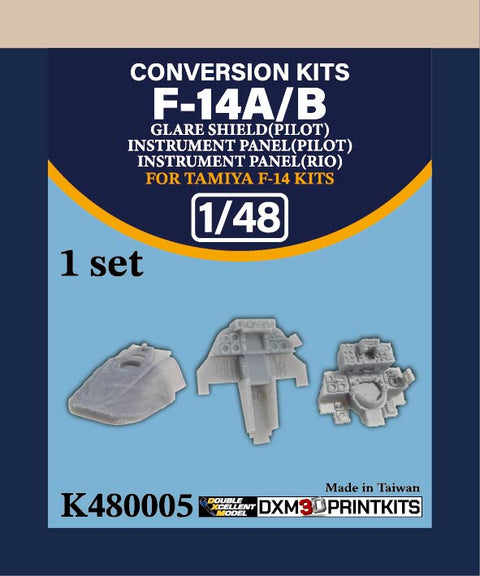 DXM K0005 1/48 F-14A/B グレアシールド(パイロット)/インパネ(パイロット)(RIO)