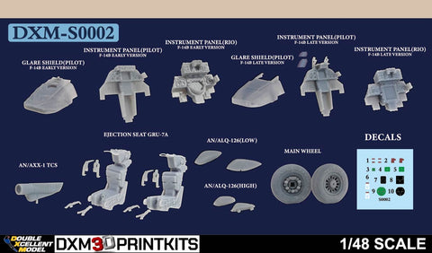 DXM S0002 1/48 F-14B コンバージョンセット(Converting タミヤ F-14D to F-14B 初期型/後期型)
