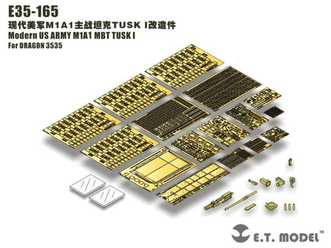 E.T.モデル E35-165 1/35 現用アメリカ M1A1 主力戦車 TUSK I(ドラゴン 3535用)