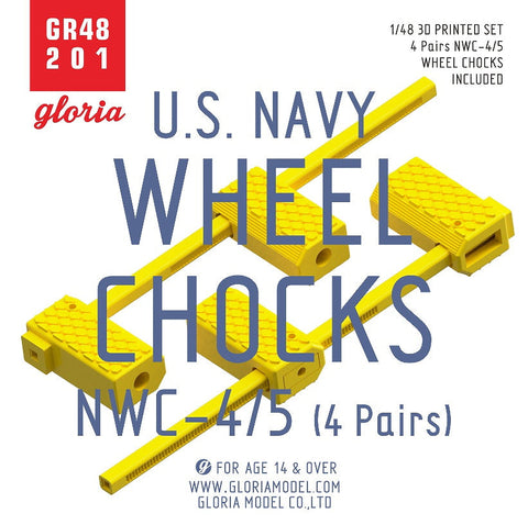 E.T.モデル GR48201 1/48 アメリカ海軍 車輪止め NWC-4/5 (4 Pairs) (汎用)
