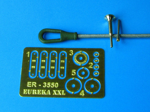 エウレカXXL ER-3550 1/35 ロシア T-90 主力戦車(アンテナ基部付属) 牽引ワイヤー